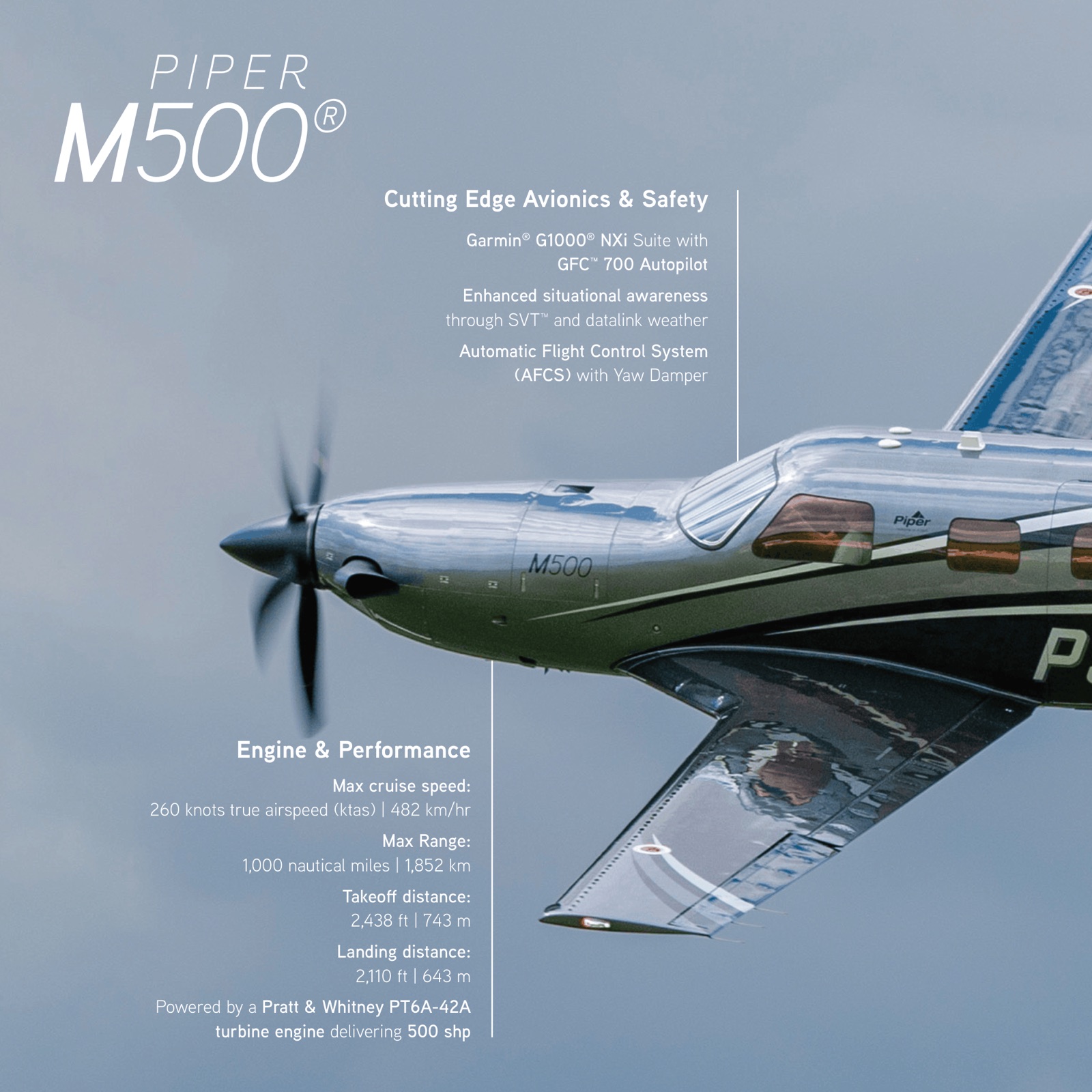2026 Piper M500 Brochure page 6