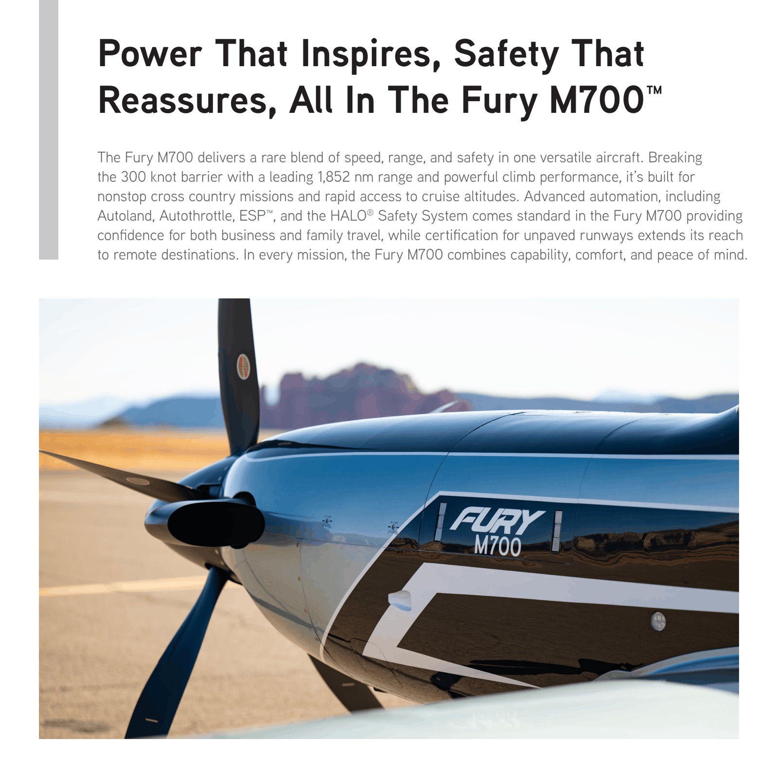 2026 Piper M700 FURY Brochure page 3