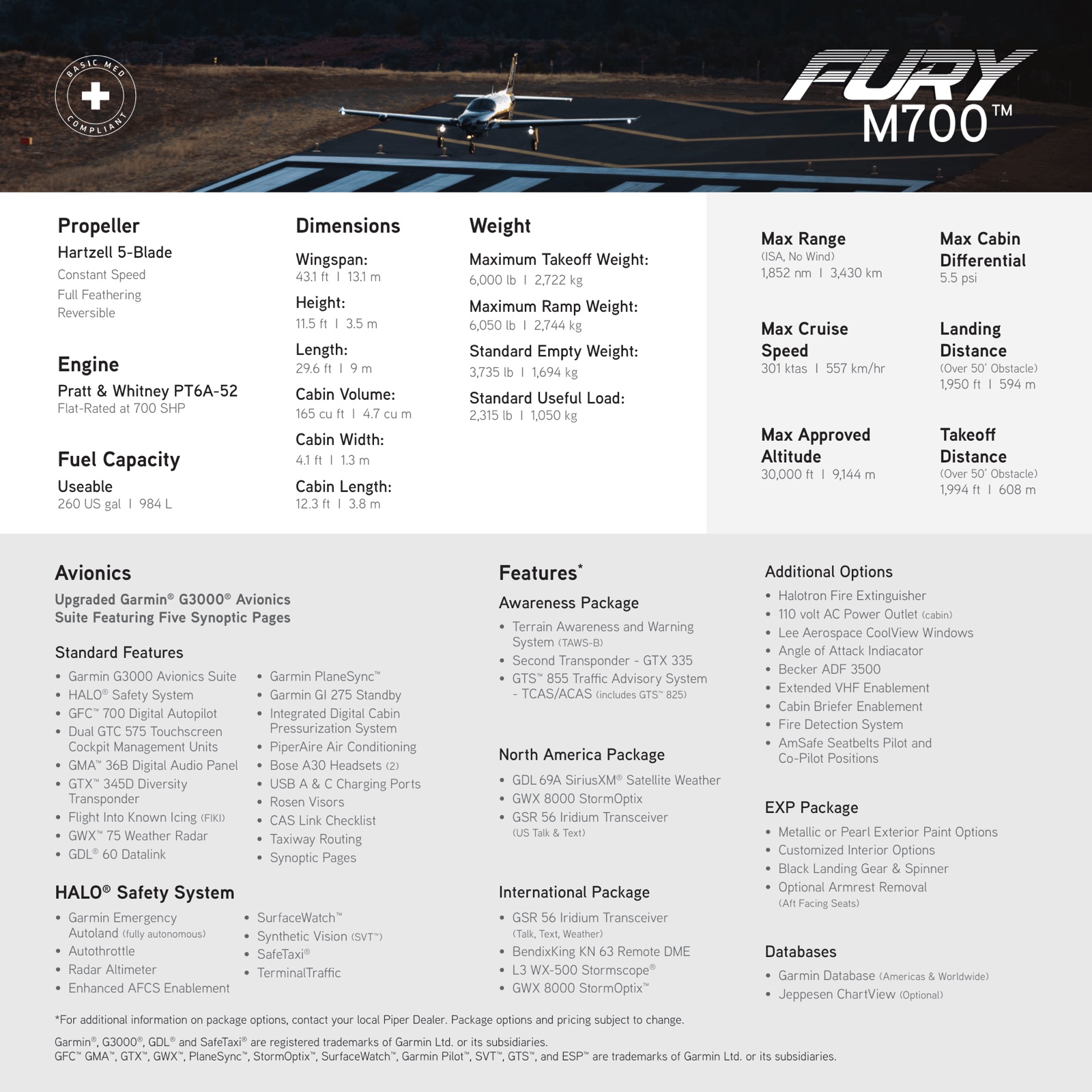 2026 Piper M700 FURY Brochure page 5